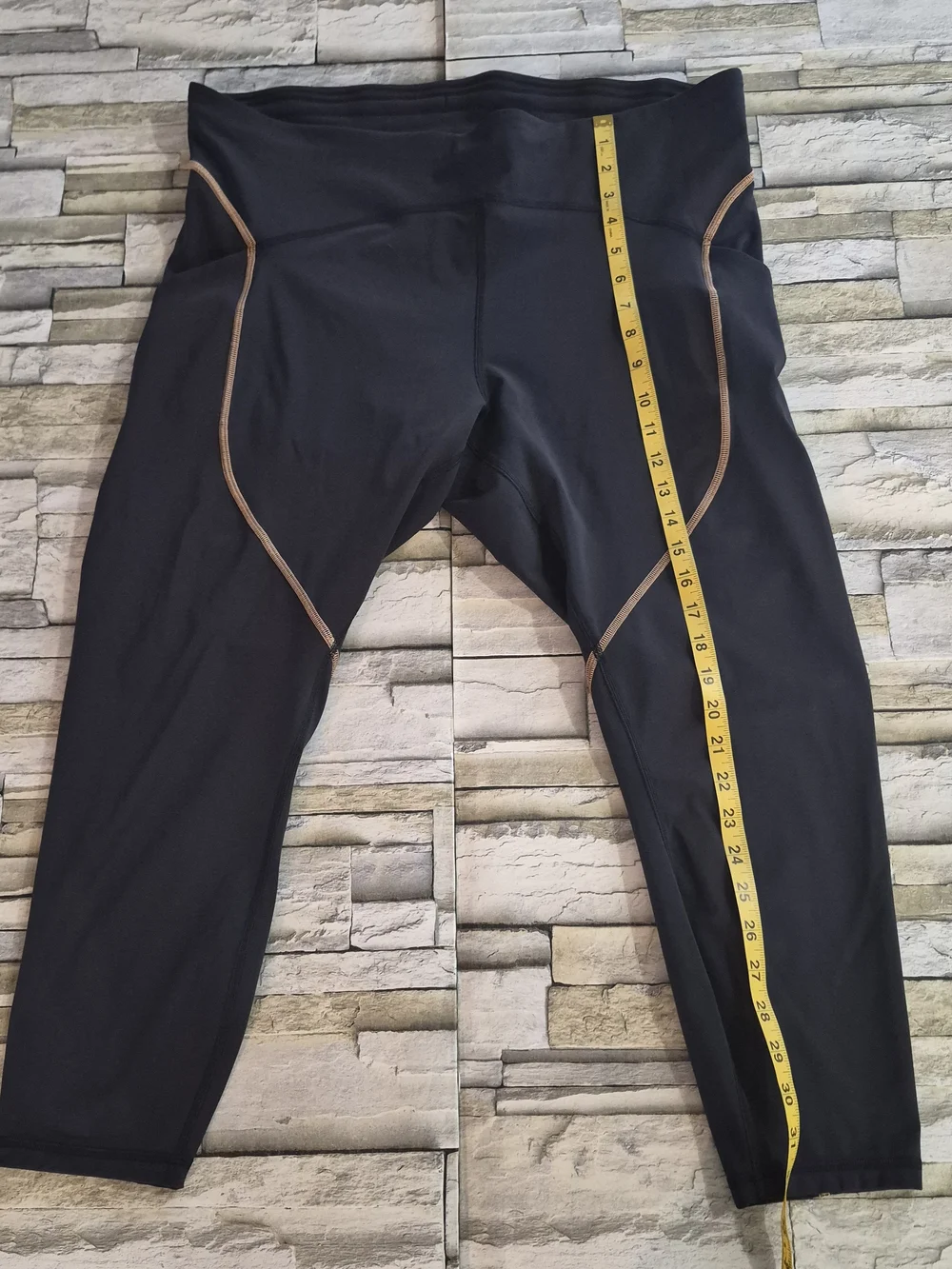 Lululemon Leggins All The Right Places Crop Size 20 Black Stitch Activewear
